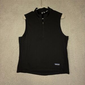 Patagonia Polartec Fleece‎ Vest Black Quarter Zip Sleeveless Men's Small